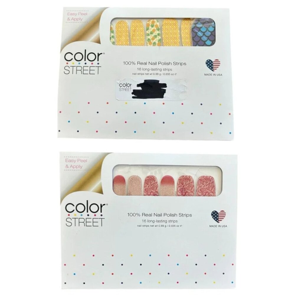 NEW Retired Color Street Pineapple Paradise & Rose All Day Nail Polish Strips